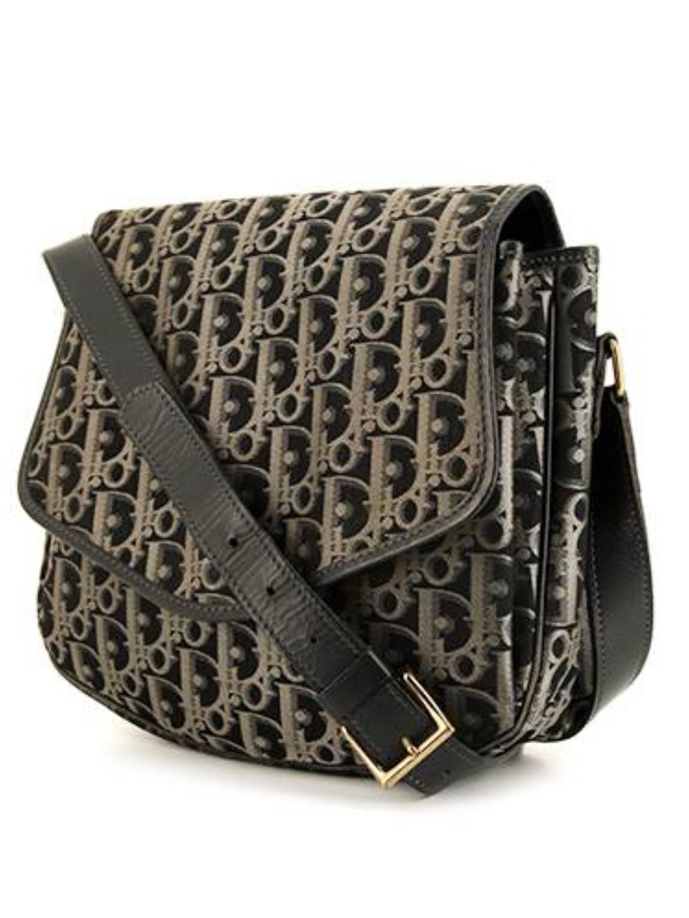 Dior Black and Brown Monogram Crossbody Bag Trotter Navy